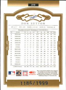 2004 Donruss Classics #210 Don Sutton Back