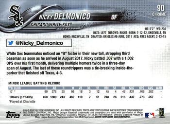2018 Topps Chrome #90 Nicky Delmonico Back