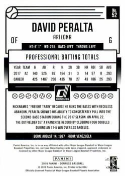 2018 Donruss - Gold Press Proof #52 David Peralta Back