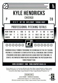 2018 Donruss - Gold Press Proof #78 Kyle Hendricks Back