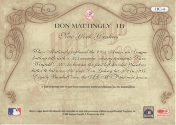 2004 Donruss Diamond Kings - Heritage Collection #HC-4 Don Mattingly Back