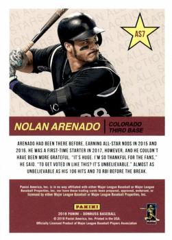2018 Donruss - All-Stars Gold #AS7 Nolan Arenado Back
