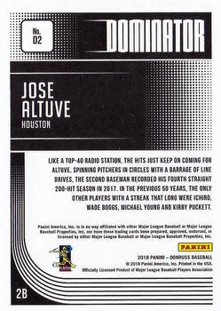 2018 Donruss - Dominators Blue #D2 Jose Altuve Back