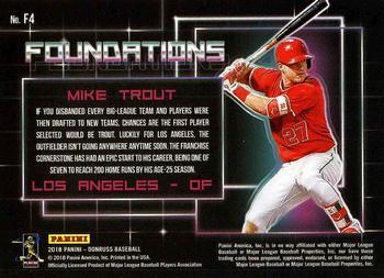 2018 Donruss - Foundations Green #F4 Mike Trout Back