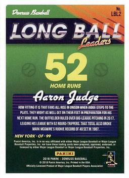 2018 Donruss - Long Ball Leaders Blue #LBL2 Aaron Judge Back