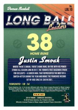 2018 Donruss - Long Ball Leaders Green #LBL10 Justin Smoak Back