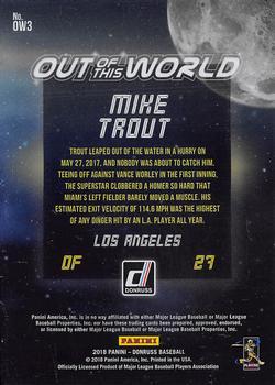 2018 Donruss - Out of This World Crystal #OW3 Mike Trout Back
