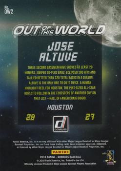 2018 Donruss - Out of This World Blue #OW2 Jose Altuve Back