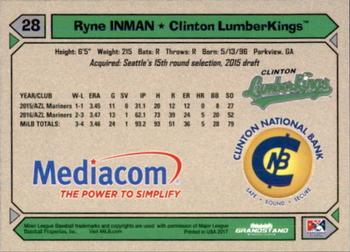 2017 Grandstand Clinton LumberKings Update #NNO Ryne Inman Back