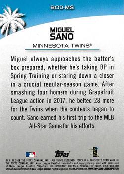 2018 Topps Opening Day - Before Opening Day #BOD-MS Miguel Sano Back