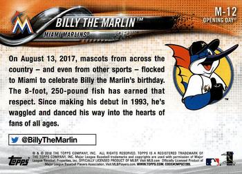 2018 Topps Opening Day - Mascots #M-12 Billy the Marlin Back