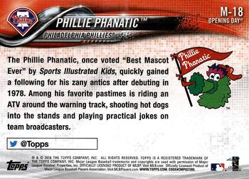 2018 Topps Opening Day - Mascots #M-18 Phillie Phanatic Back