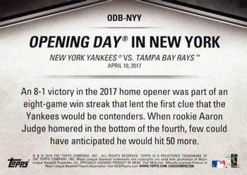 2018 Topps Opening Day - Opening Day #ODB-NYY New York Yankees Back