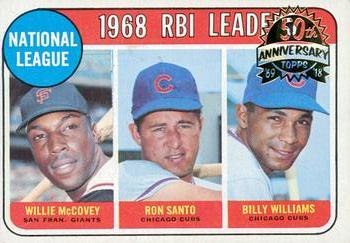 2018 Topps Heritage - 50th Anniversary Buybacks #4 1968 NL RBI Leaders - Willie McCovey / Ron Santo / Billy Williams Front