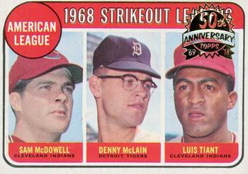 2018 Topps Heritage - 50th Anniversary Buybacks #11 1968 AL Strikeout Leaders - Sam McDowell / Denny McLain / Luis Tiant Front