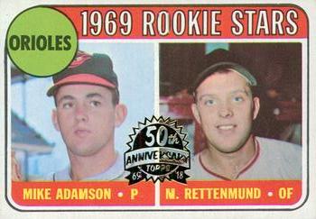2018 Topps Heritage - 50th Anniversary Buybacks #66 Orioles 1969 Rookie Stars (Mike Adamson / Merv Rettenmund) Front