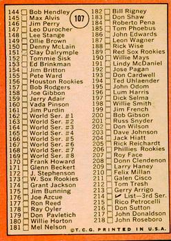 2018 Topps Heritage - 50th Anniversary Buybacks #107 2nd Series Checklist 110-218 Back