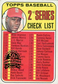 2018 Topps Heritage - 50th Anniversary Buybacks #107 2nd Series Checklist 110-218 Front
