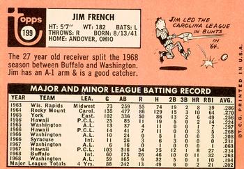 2018 Topps Heritage - 50th Anniversary Buybacks #199 Jim French Back