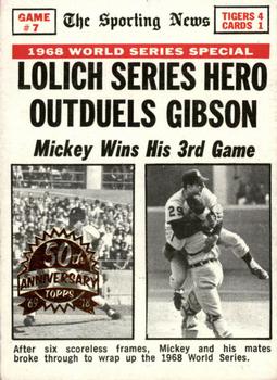 2018 Topps Heritage - 50th Anniversary Buybacks #168 World Series Game 7 Lolich Series Hero Outduels Gibson Front