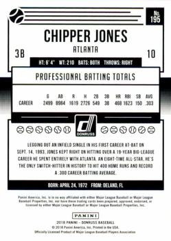 2018 Donruss - Career Stat Line #195 Chipper Jones Back