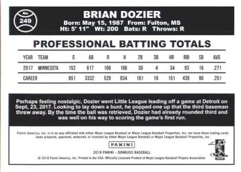 2018 Donruss - Career Stat Line #249 Brian Dozier Back