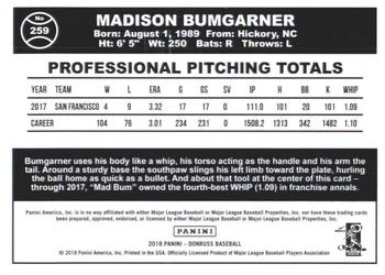 2018 Donruss - Career Stat Line #259 Madison Bumgarner Back