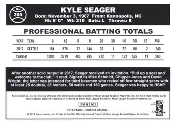 2018 Donruss - Career Stat Line #260 Kyle Seager Back