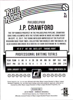 2018 Donruss - Season Stat Line #44 J.P. Crawford Back