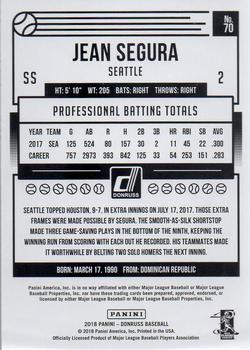 2018 Donruss - Season Stat Line #70 Jean Segura Back