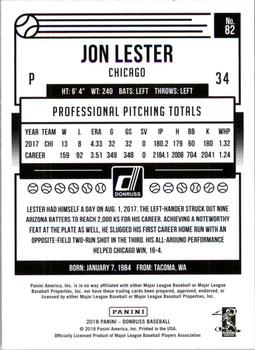 2018 Donruss - Season Stat Line #82 Jon Lester Back