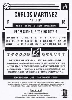 2018 Donruss - Season Stat Line #178 Carlos Martinez Back