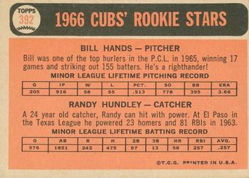 2015 Topps - Topps Originals Buybacks 1966 #392 Cubs 1966 Rookie Stars (Bill Hands / Randy Hundley) Back