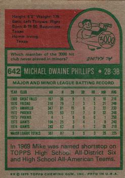 2015 Topps - Topps Originals Buybacks 1975 #642 Mike Phillips Back
