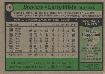 2015 Topps - Topps Originals Buybacks 1979 #180 Larry Hisle Back