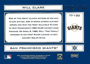 2004 Playoff Absolute Memorabilia - Tools of the Trade Blue #TT-150 Will Clark Back