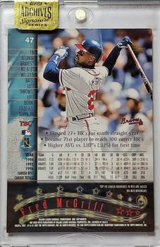 2015 Topps Archives Signature Series - Fred McGriff #47 Fred McGriff Back