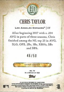 2018 Topps Gypsy Queen - Black and White #76 Chris Taylor Back