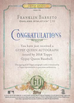 2018 Topps Gypsy Queen - Autographs #GQA-FB Franklin Barreto Back
