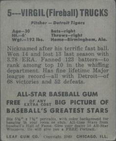 1948-49 Leaf #5 Virgil Trucks Back