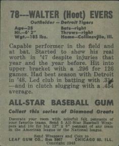1948-49 Leaf #78 Walter Evers Back