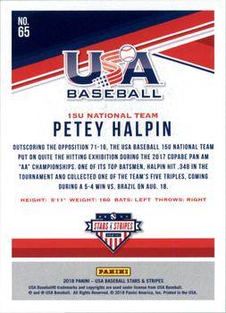 2018 Panini USA Baseball Stars & Stripes - Longevity #65 Petey Halpin Back