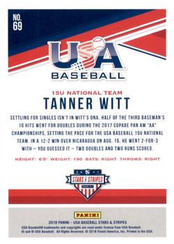 2018 Panini USA Baseball Stars & Stripes - Longevity #69 Tanner Witt Back
