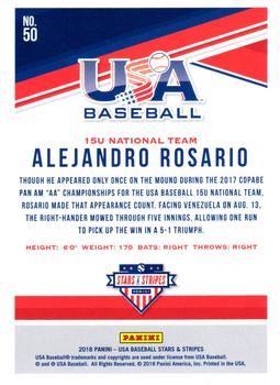 2018 Panini USA Baseball Stars & Stripes - Longevity Base #50 Alejandro Rosario Back