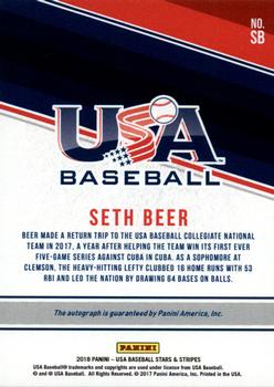 2018 Panini USA Baseball Stars & Stripes - CNT Signatures Black Ink #SB Seth Beer Back