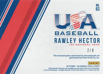 2018 Panini USA Baseball Stars & Stripes - Stars and Stripes Buttons Signatures #63 Rawley Hector Back