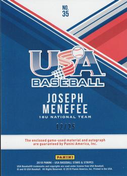 2018 Panini USA Baseball Stars & Stripes - USA BB Silhouettes Signatures Jerseys Prime #35 Joseph Menefee Back