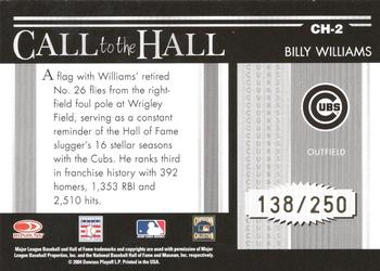 2004 Donruss Timelines - Call to the Hall #CH-2 Billy Williams Back