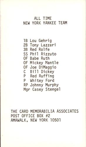 1973 TCMA All-Time New York Yankees #NNO Whitey Ford Back