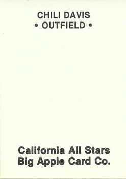 1986 Big Apple California All Stars (Unlicensed) #6 Chili Davis Back